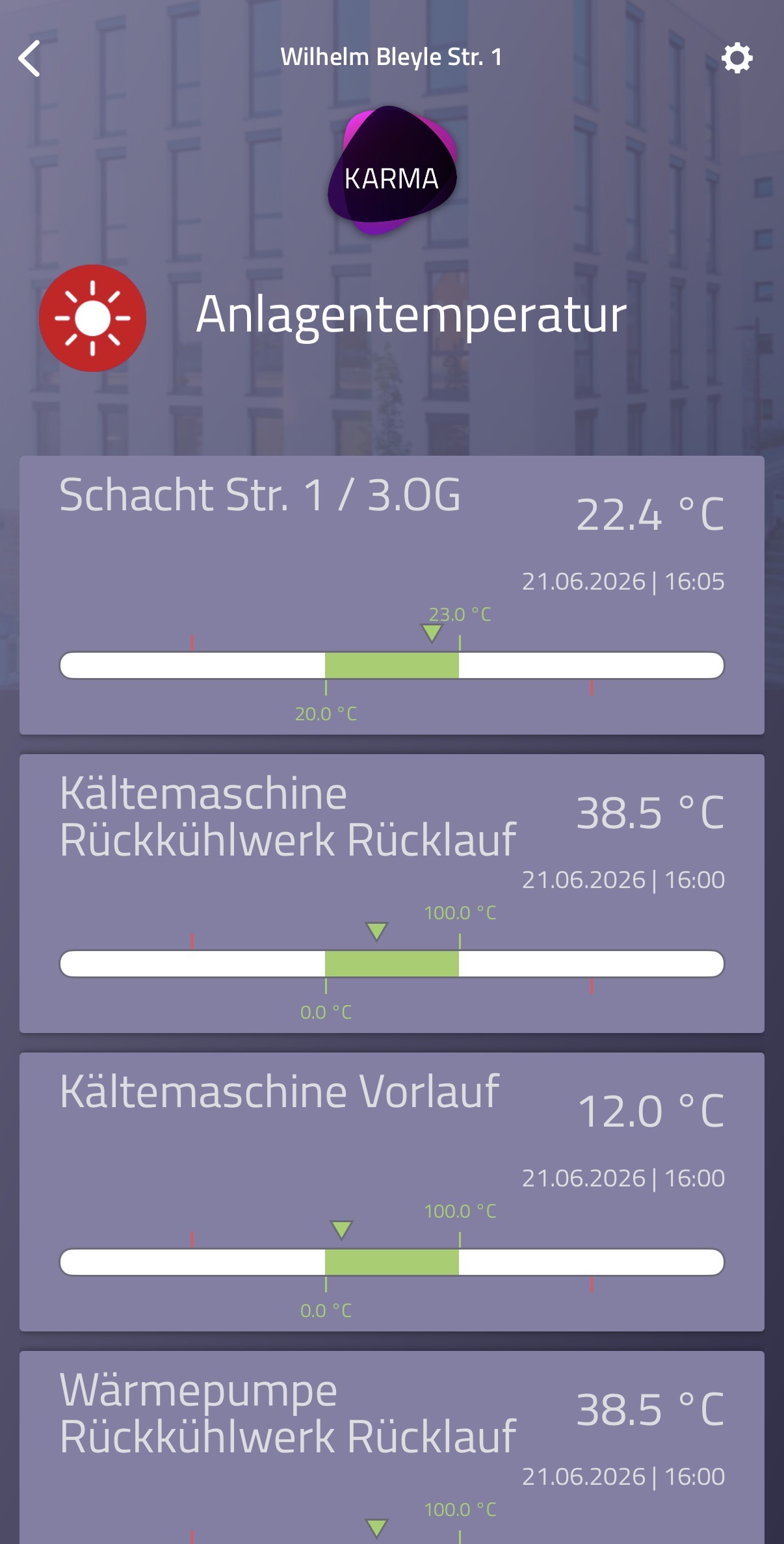 KARMA Mobile App Screen 1